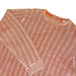 Tommy Bahama Cable Knit Sweater Men’s XL Unisex Oversized Orange Peach Fall 90s